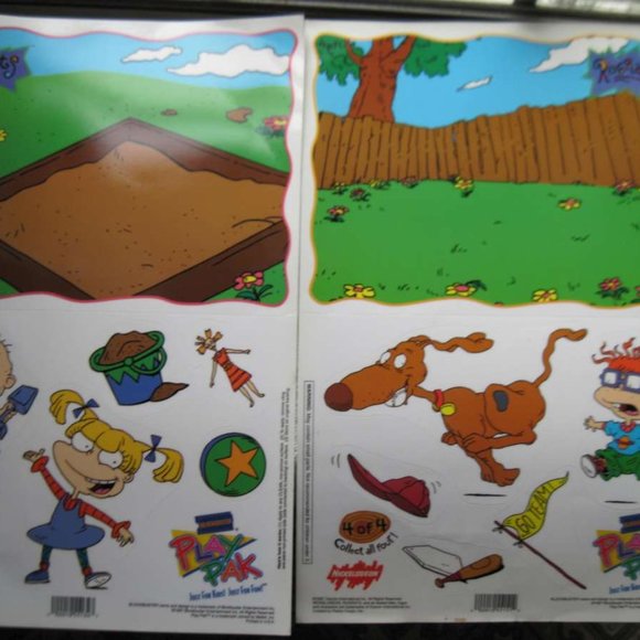 2 Sheets Nickelodeon's Rugrats Window Static Clings Blockbuster Play Pak 1997 - Picture 1 of 8